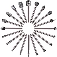 GOXAWEE 20 Piezas Fresas HSS Encaminamiento Router Bits Madera Fresado Fresas 3 mm Broca para Dremel-Accesorios para…